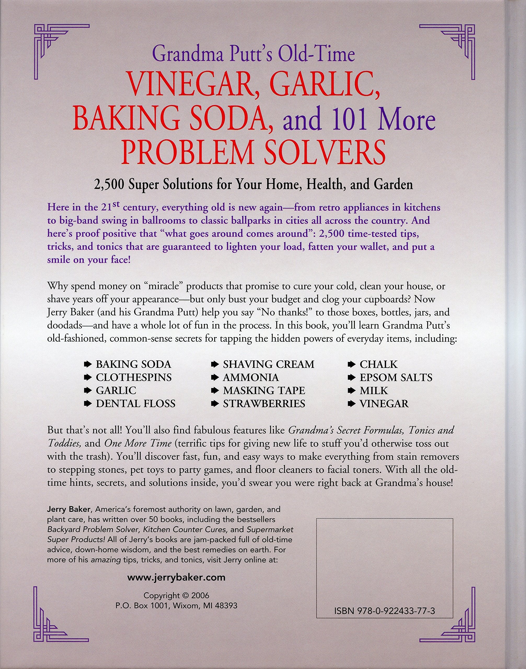 Grandma Putt's OldTime Vinegar, Garlic, Baking Soda, and 101 More Problem Solvers: 2,500 Super Solutions for Your Home, Health,,Used