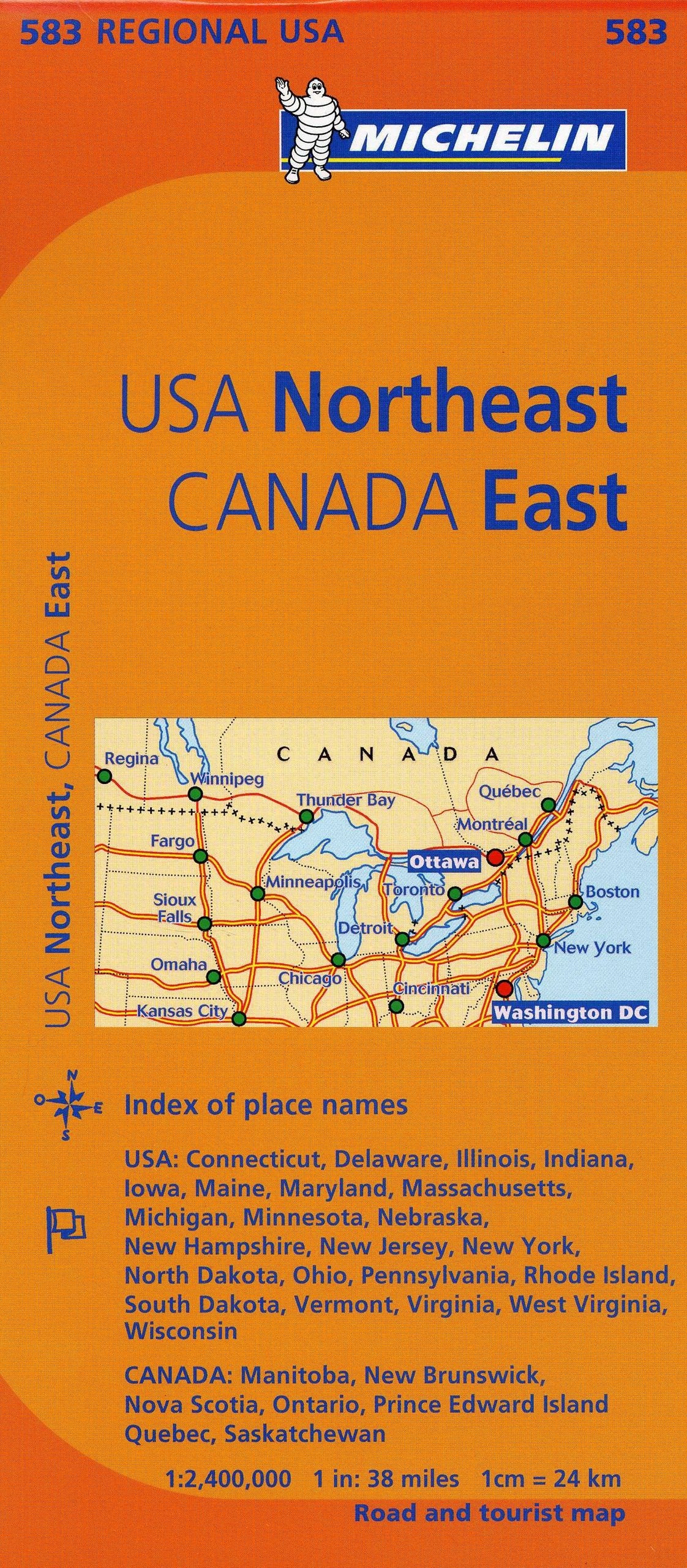 Michelin USA: Northeast, Canada: East Map 583 (Maps/Regional (Michelin)),New
