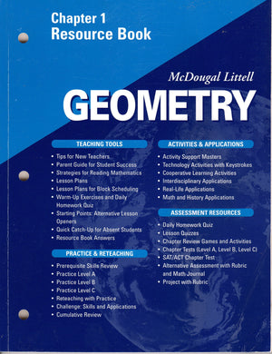 McDougal Littell  Geometry  Chapter 1 Resource Book,New