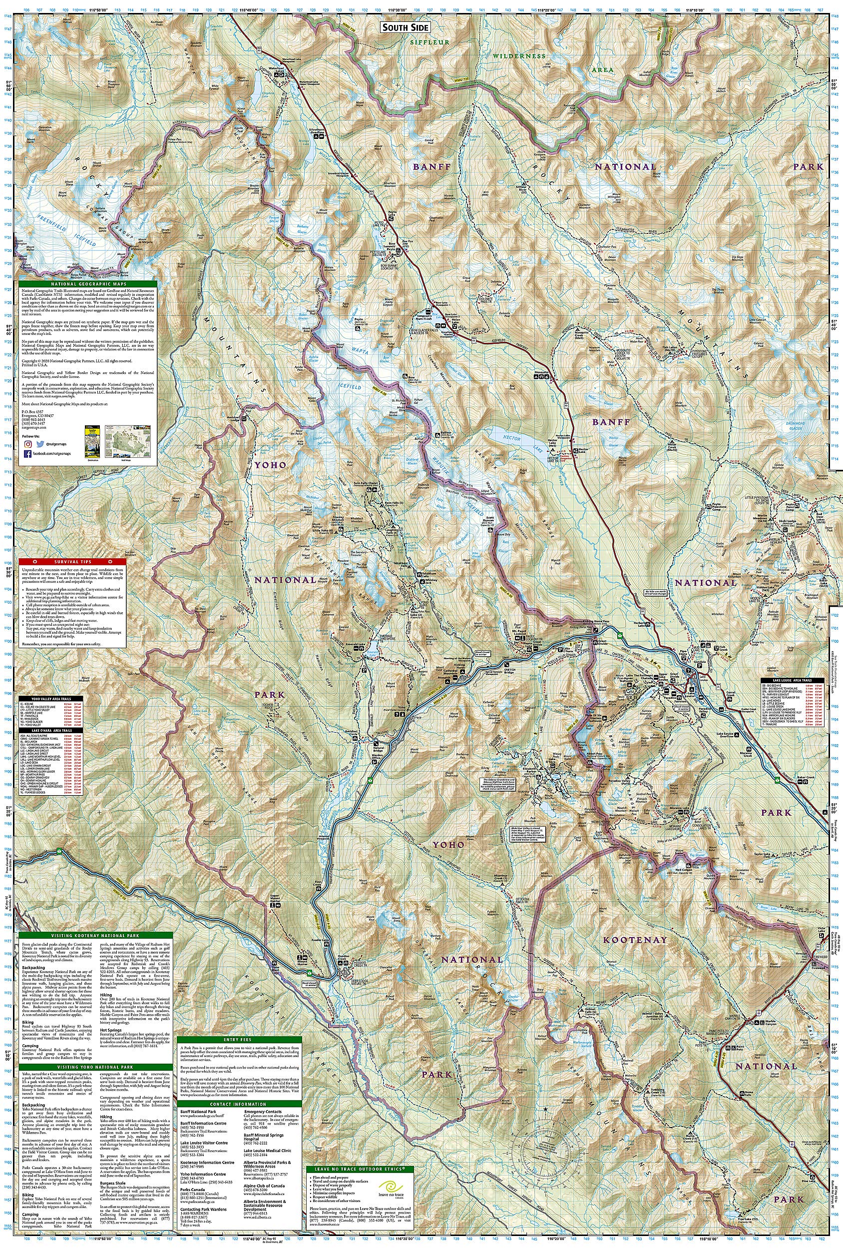 Banff North Map [Banff and Yoho National Parks] (National Geographic Trails Illustrated Map, 901),New