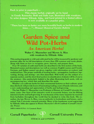 Garden Spice and Wild PotHerbs: An American Herbal (Comstock Series),Used