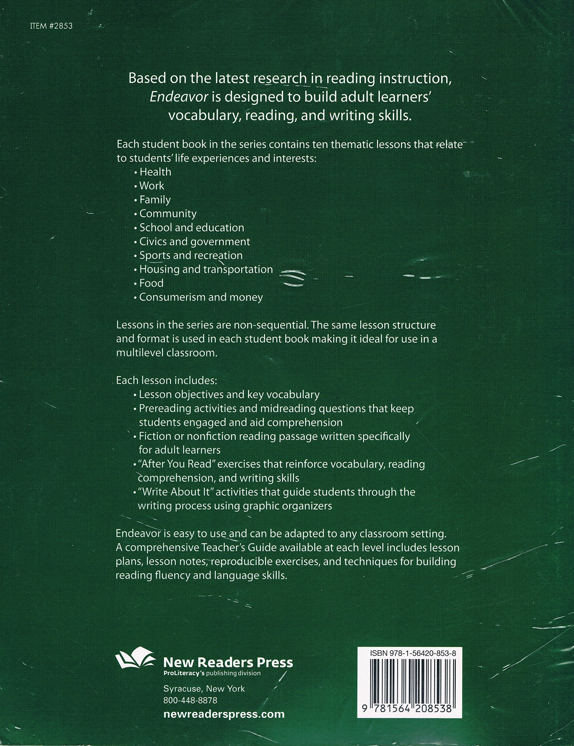 Endeavor, Level 3: Reading and Writing for Adults,Used