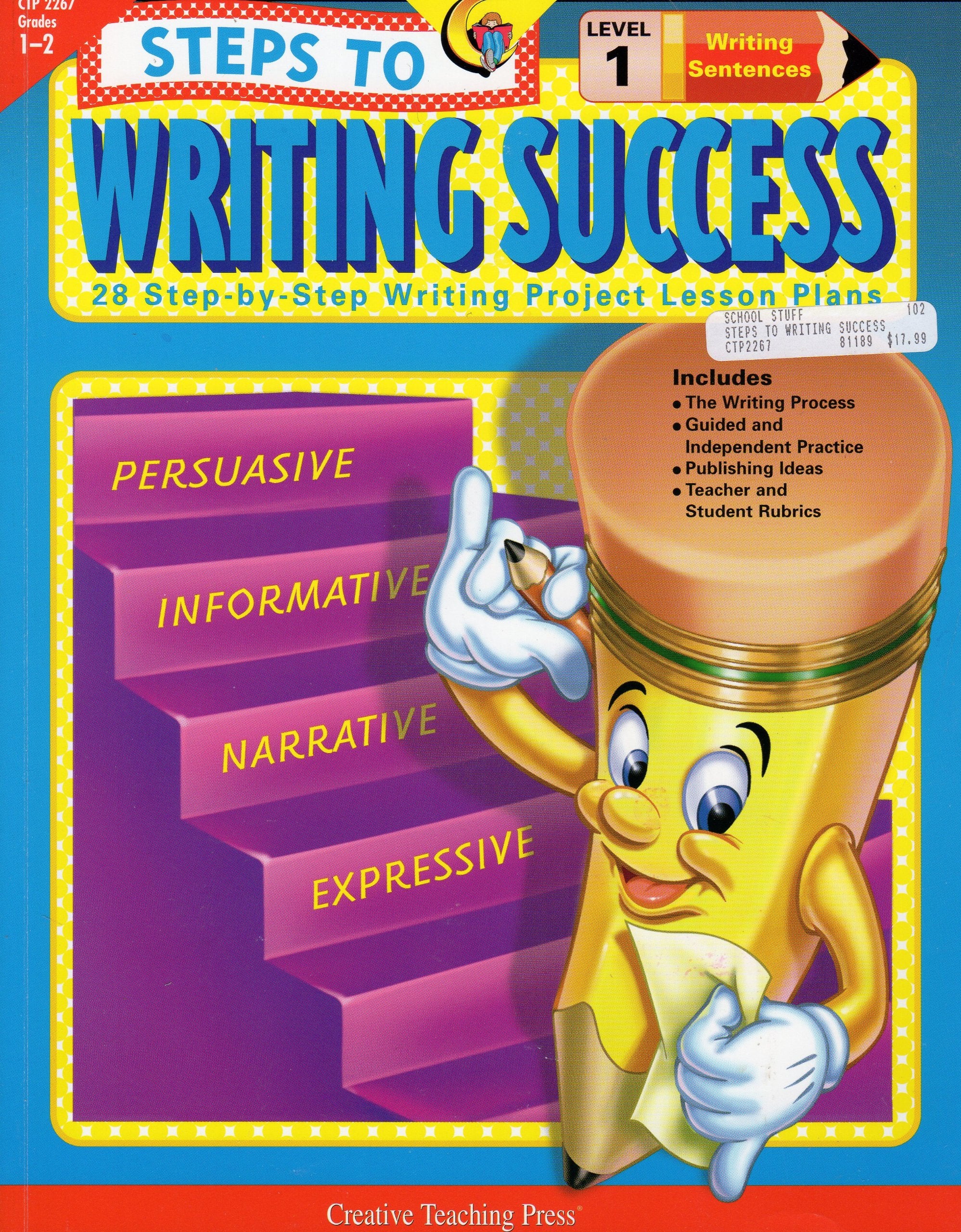 Steps to Writing Success Level 1: 28 StepByStep Writing Project Lessons Plans (28 StepByStep Writing Success),Used