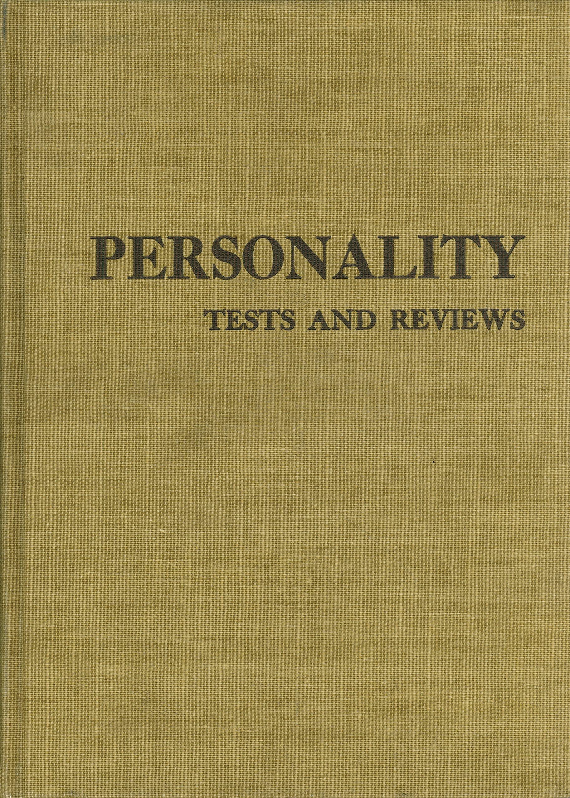 Personality Tests and Reviews I (Tests in Print (Buros)),Used