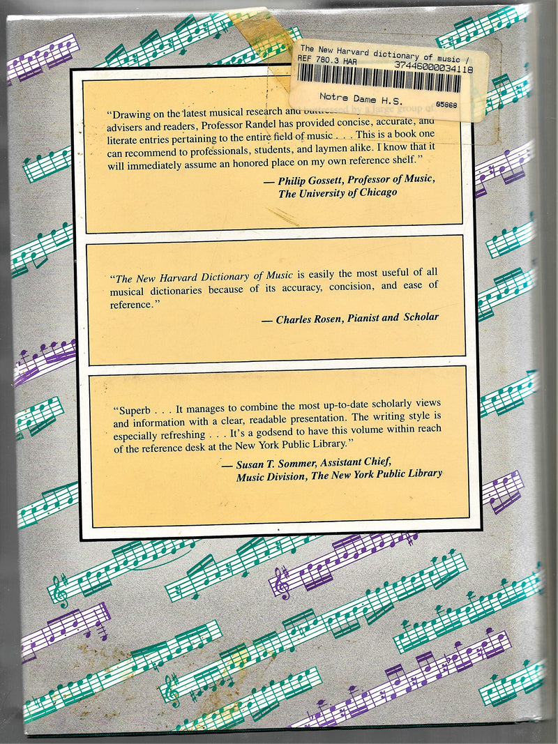 The New Harvard Dictionary of Music (Harvard University Press Reference Library),New