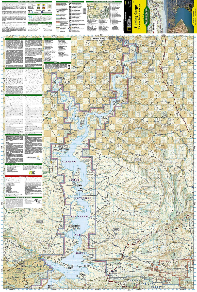 Flaming Gorge National Recreation Area Map (National Geographic Trails Illustrated Map, 704)