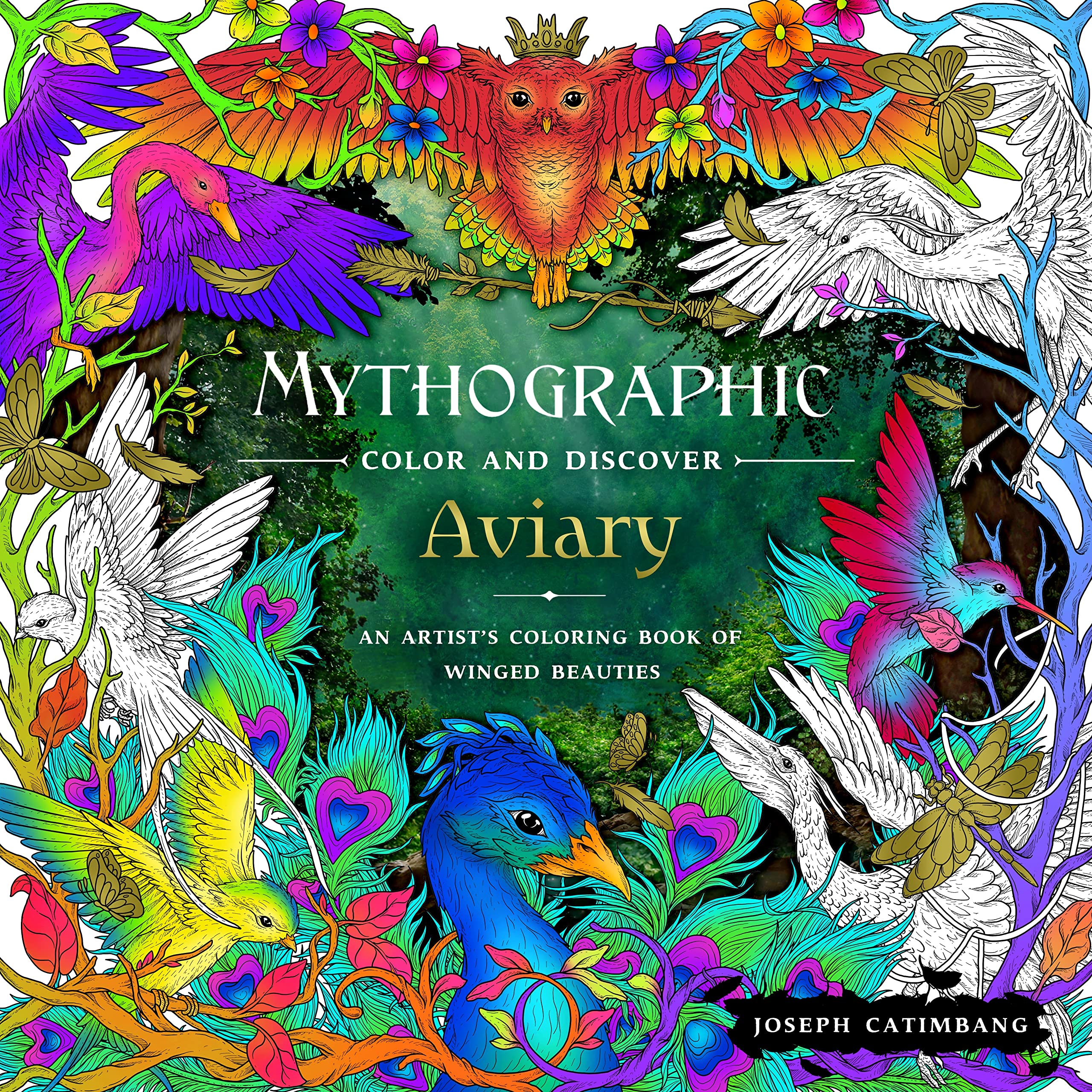 Mythographic Color and Discover: Aviary: An Artist's Coloring Book of Winged Beauties,Used