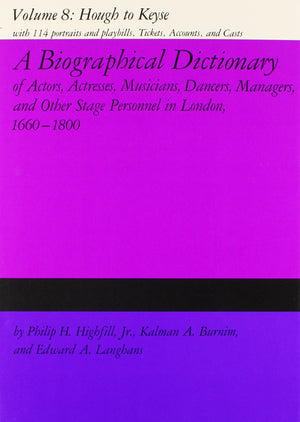 A Biographical Dictionary of Actors, Volume 8, Hough to Keyse: Actresses, Musicians, Dancers, Managers, and Other Stage Personne,Used