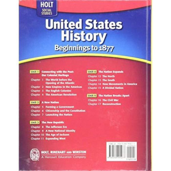 United States History: Beginnings to 1877 2009, Holt Social Studies