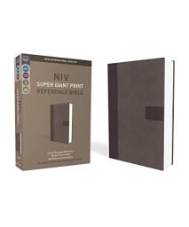 Niv, Super Giant Print Reference Bible, Leathersoft, Gray, Red Letter, Comfort Print