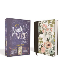 Niv, Beautiful Word Bible, Updated Edition, Peel/Stick Bible Tabs, Cloth Over Board, Floral, Red Letter, Comfort Print: 600+ Full-Color Illustrated Verses
