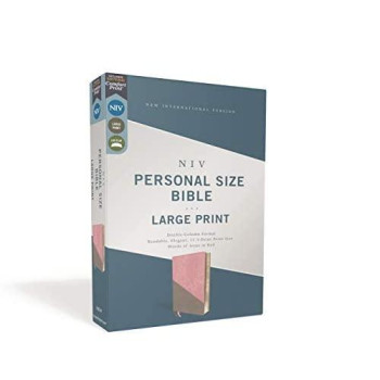 Niv, Personal Size Bible, Large Print, Leathersoft, Pink/Gray, Red Letter, Comfort Print