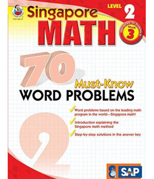 Singapore Math - 70 Must-Know Word Problems Workbook For 3Rd Grade Math, Paperback, Ages 8-9 With Answer Key