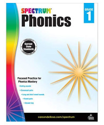 Spectrum Paperback Phonics Workbook, Grade 1, Ages 6 - 7