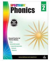 Spectrum Paperback Phonics Workbook, Grade 2, Ages 7 - 8