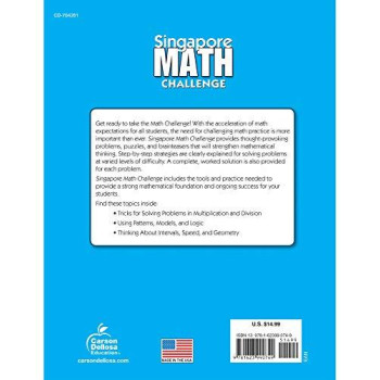 Singapore Math - Challenge Workbook For 4Th, 5Th, 6Th Grade Math, Paperback, Ages 9-12 With Answer Key