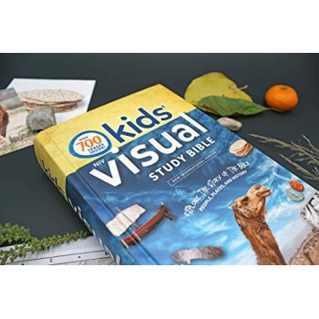 Niv, Kids' Visual Study Bible, Hardcover, Blue, Full Color Interior: Explore The Story Of The Bible---People, Places, And History