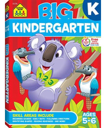 School Zone - Big Kindergarten Workbook - Ages 5 To 6, Early Reading And Writing, Numbers 0-20, Math, Matching, Story Order, And More (School Zone Big Workbook Series)