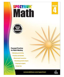 Spectrum Fourth Grade Math Workbook - Multiplication, Division, Fractions, Decimals Mathematics With Examples, Tests, Answer Key For Homeschool Or Classroom (160 Pgs)