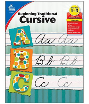 Carson Dellosa | Beginning Traditional Cursive Workbook | 1St-3Rd Grade, 32Pgs (Learning Spot)