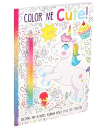 Color Me Cute! Coloring Book with Rainbow Pencil