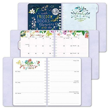 Katie Daisy 2023 Deluxe Hardcover Weekly Planner | 12-Month (Jan 2023 - Dec 2023) | 7.5" x 9" | Wire-O, Inner Pockets, Elastic Closure, Tabs