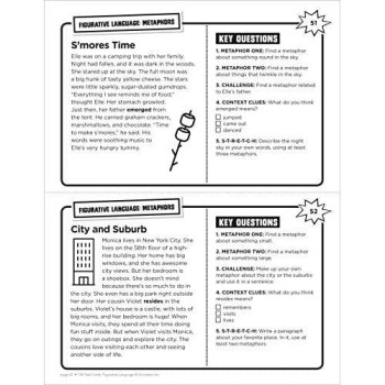 100 Task Cards: Figurative Language: Reproducible Mini-Passages With Key Questions to Boost Reading Comprehension Skills