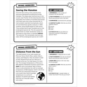 100 Task Cards: Making Inferences: Reproducible Mini-Passages With Key Questions to Boost Reading Comprehension Skills