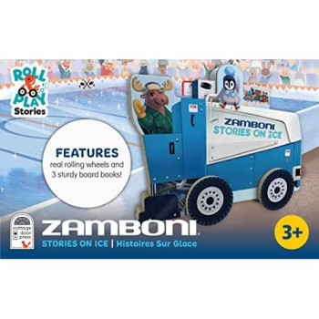 Zamboni Stories on Ice- Wheeled Board Book Set, 3-Book Gift Set With Rolling Truck Slipcase for Toddlers Ages 1-5