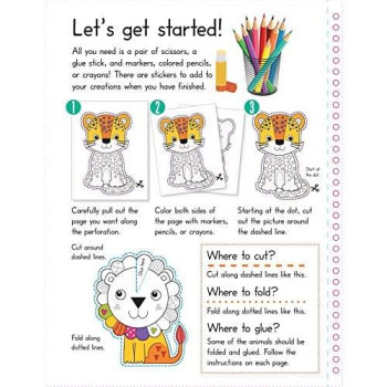 Color, Cut, and Fold: Wild Animals: (Lions, Tigers, Elephants, Art books for kids 4 - 8, Boys and Girls Coloring, Creativity and Fine Motor Skills, Kids Origami) (iSeek)
