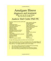 Amalgam Illness, Diagnosis and Treatment : What You Can Do to Get Better, How Your Doctor Can Help