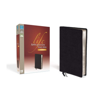 NIV, Life Application Study Bible, Second Edition, Large Print, Bonded Leather, Black, Red Letter Edition