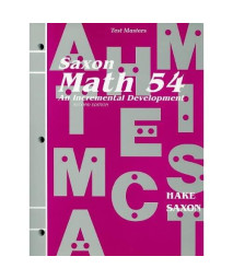Math 54 Test Masters (Saxon Math 5/4 1996 2E National)
