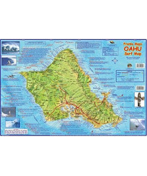 Oahu Hawaii Surf Guide Surfing Map Franko Maps Laminated Poster