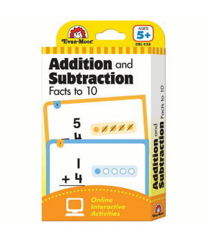 Evan-Moor Learning Line Flashcards: Addition And Subtraction Facts To 10, Grade 1+ (Age 5+) (Flashcards: Math)