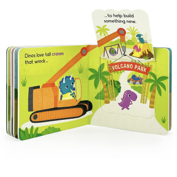 Dinos Love Diggers - A Lift-A-Flap Board Book For Babies And Toddlers
