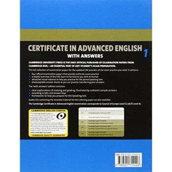 Cambridge Certificate in Advanced English 1 for updated exam Student's Book with answers: Official Examination papers from University of Cambridge ESOL Examinations (CAE Practice Tests)